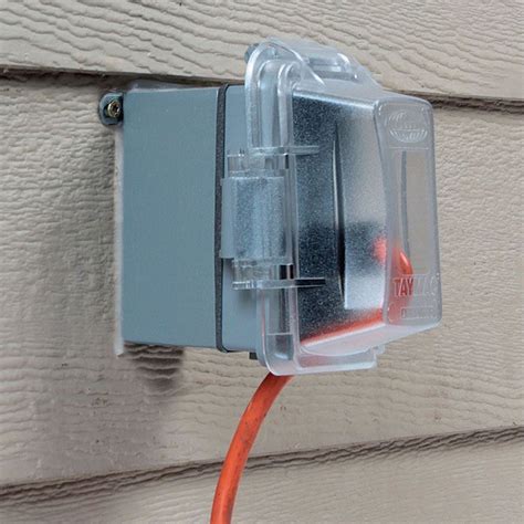 outdoor electrical box for christmas lights|exterior wall mount electric box.